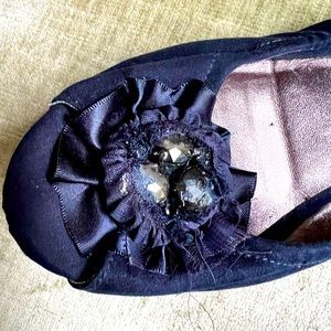 Kate Preston satin and suede Flats